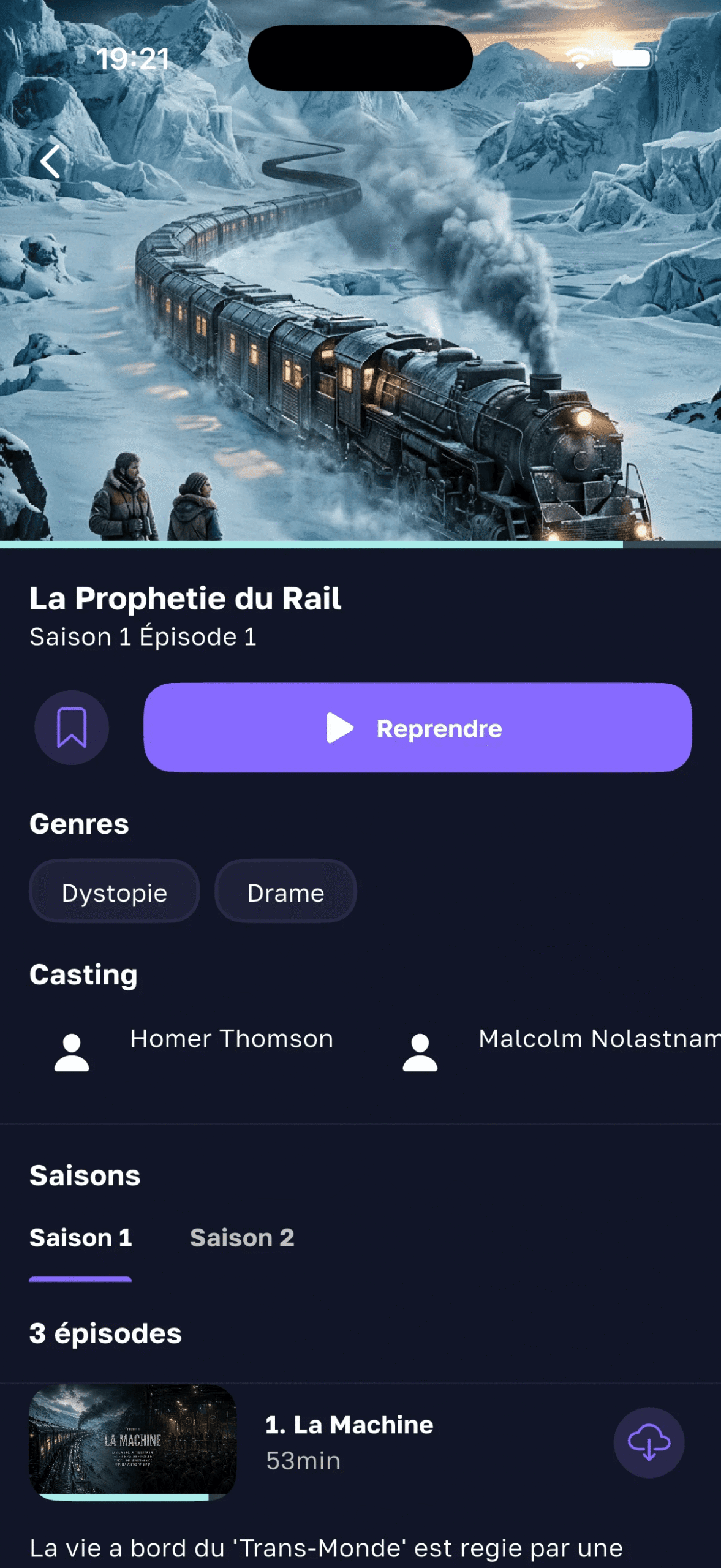 Zen IPTV — fiche détaillée d'une série