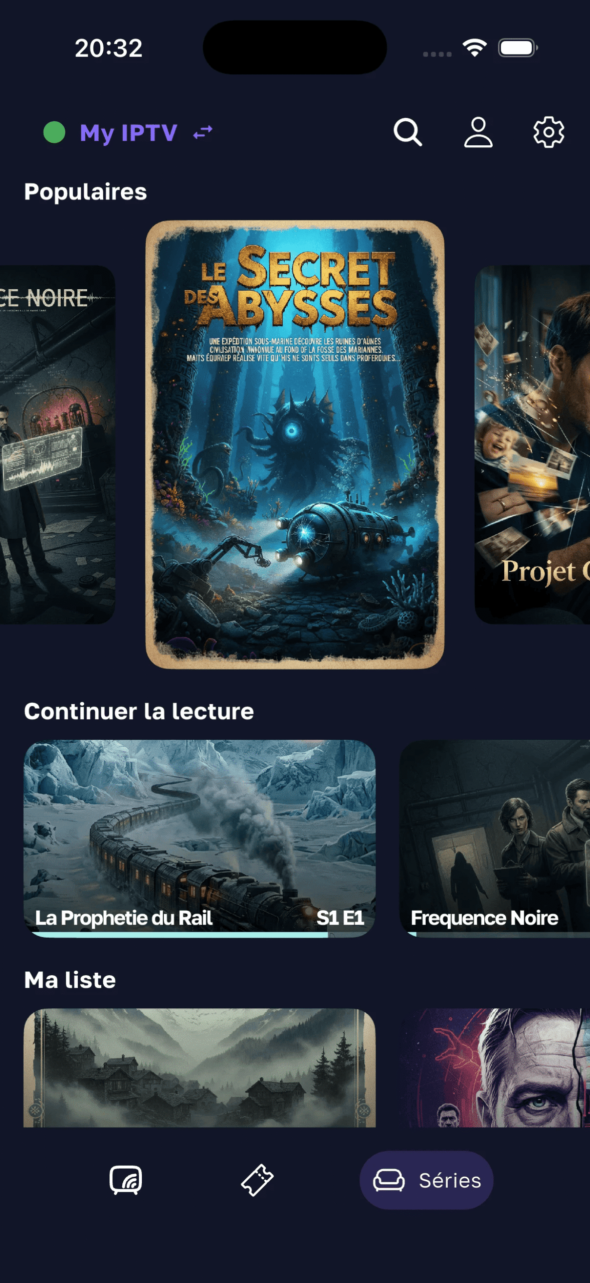 Zen IPTV — catalogue de séries de l'abonnement